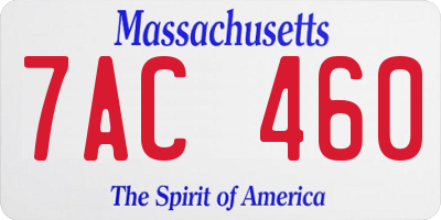 MA license plate 7AC460