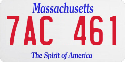 MA license plate 7AC461