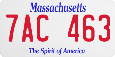 MA license plate 7AC463