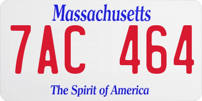 MA license plate 7AC464