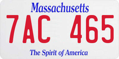 MA license plate 7AC465