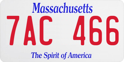 MA license plate 7AC466