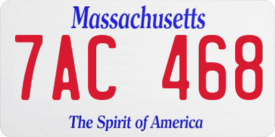 MA license plate 7AC468