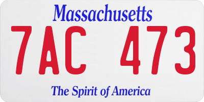 MA license plate 7AC473