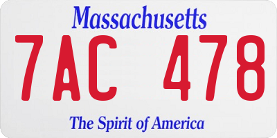 MA license plate 7AC478