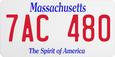 MA license plate 7AC480
