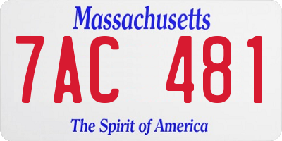 MA license plate 7AC481