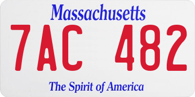 MA license plate 7AC482