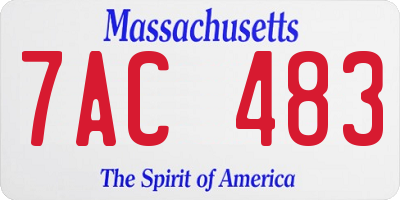 MA license plate 7AC483