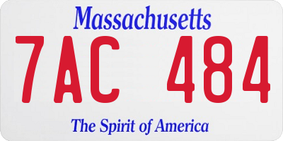 MA license plate 7AC484