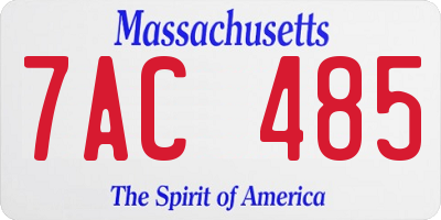 MA license plate 7AC485