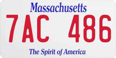 MA license plate 7AC486