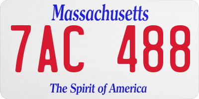 MA license plate 7AC488