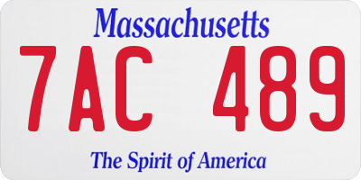 MA license plate 7AC489