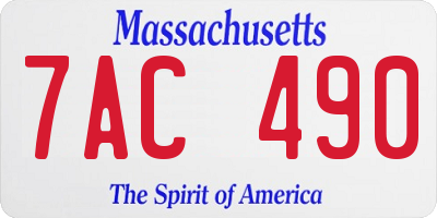 MA license plate 7AC490