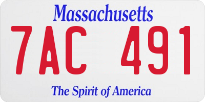 MA license plate 7AC491