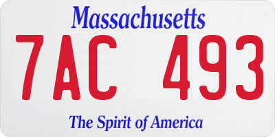 MA license plate 7AC493