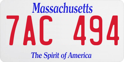 MA license plate 7AC494