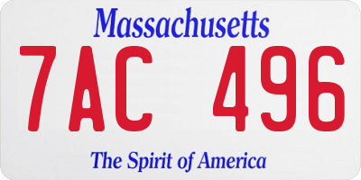 MA license plate 7AC496