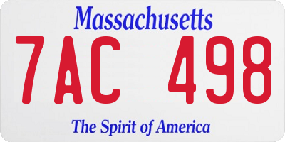MA license plate 7AC498
