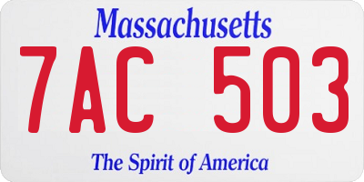 MA license plate 7AC503