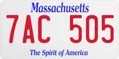 MA license plate 7AC505