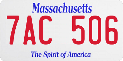 MA license plate 7AC506