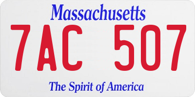 MA license plate 7AC507