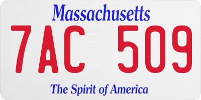MA license plate 7AC509