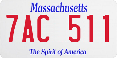 MA license plate 7AC511
