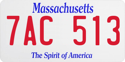 MA license plate 7AC513