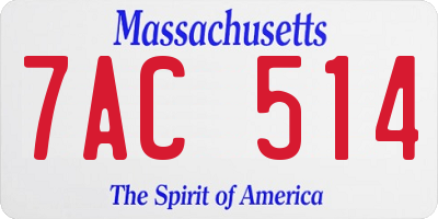 MA license plate 7AC514