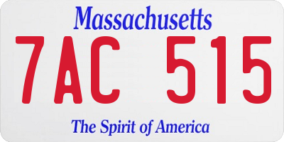 MA license plate 7AC515