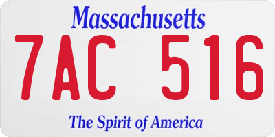 MA license plate 7AC516