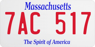 MA license plate 7AC517