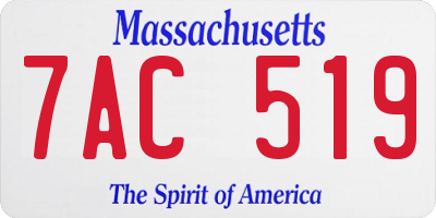 MA license plate 7AC519