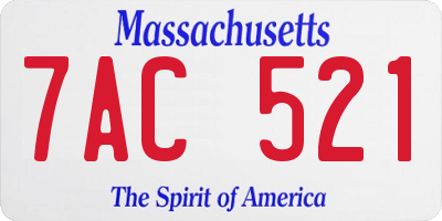MA license plate 7AC521