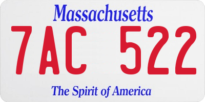 MA license plate 7AC522