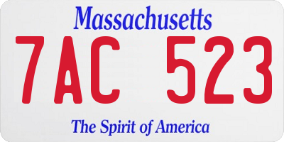 MA license plate 7AC523