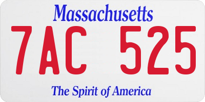 MA license plate 7AC525