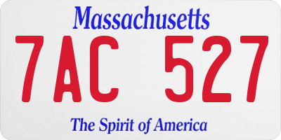 MA license plate 7AC527