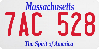 MA license plate 7AC528