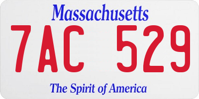 MA license plate 7AC529