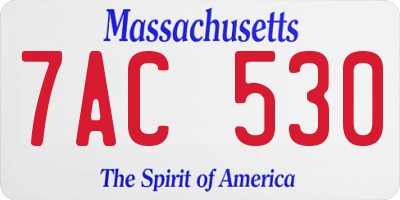 MA license plate 7AC530