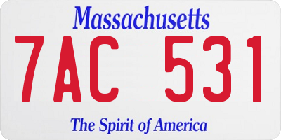 MA license plate 7AC531