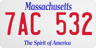 MA license plate 7AC532