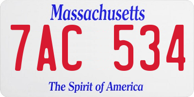 MA license plate 7AC534