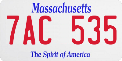 MA license plate 7AC535