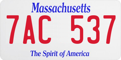 MA license plate 7AC537