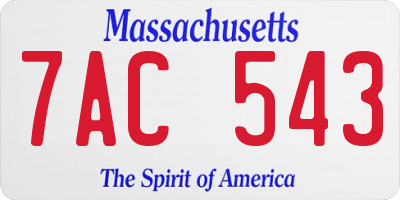 MA license plate 7AC543